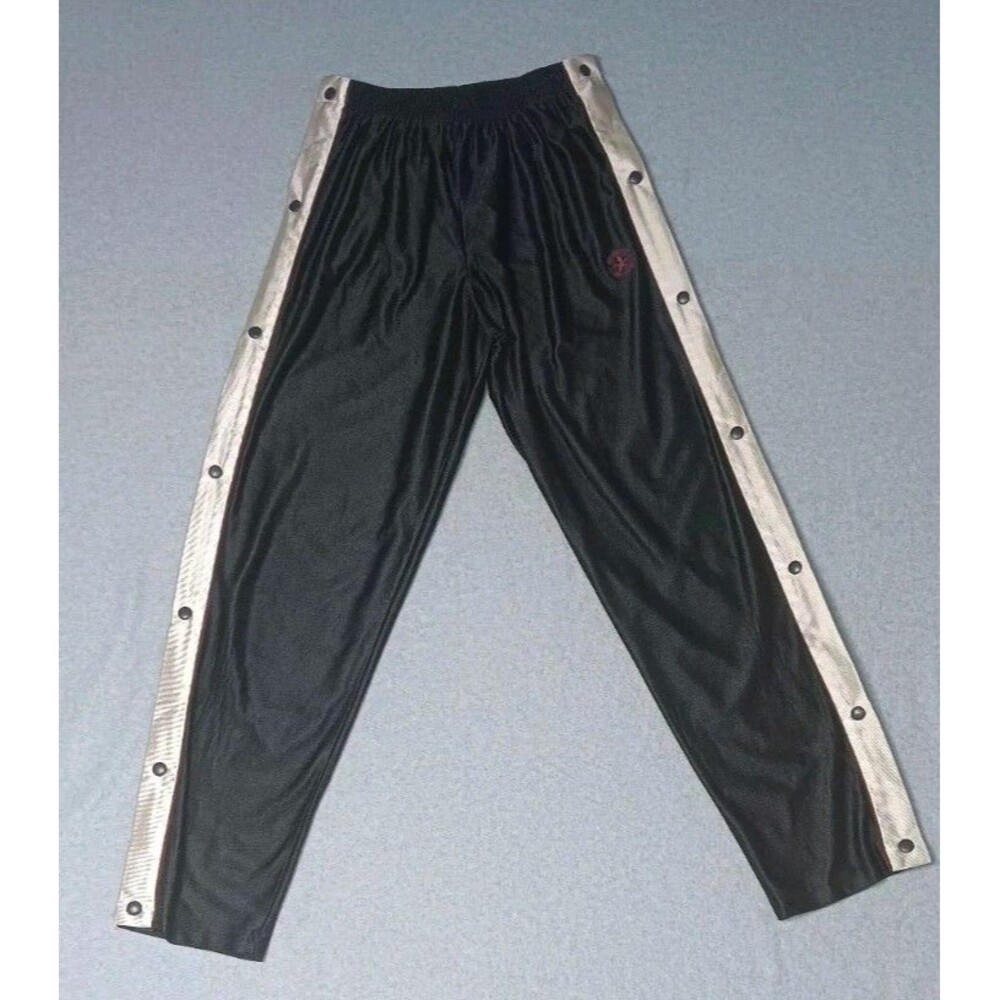 Vintage Converse All Star Button Up Snap Pants Mens Size Medium Black With White